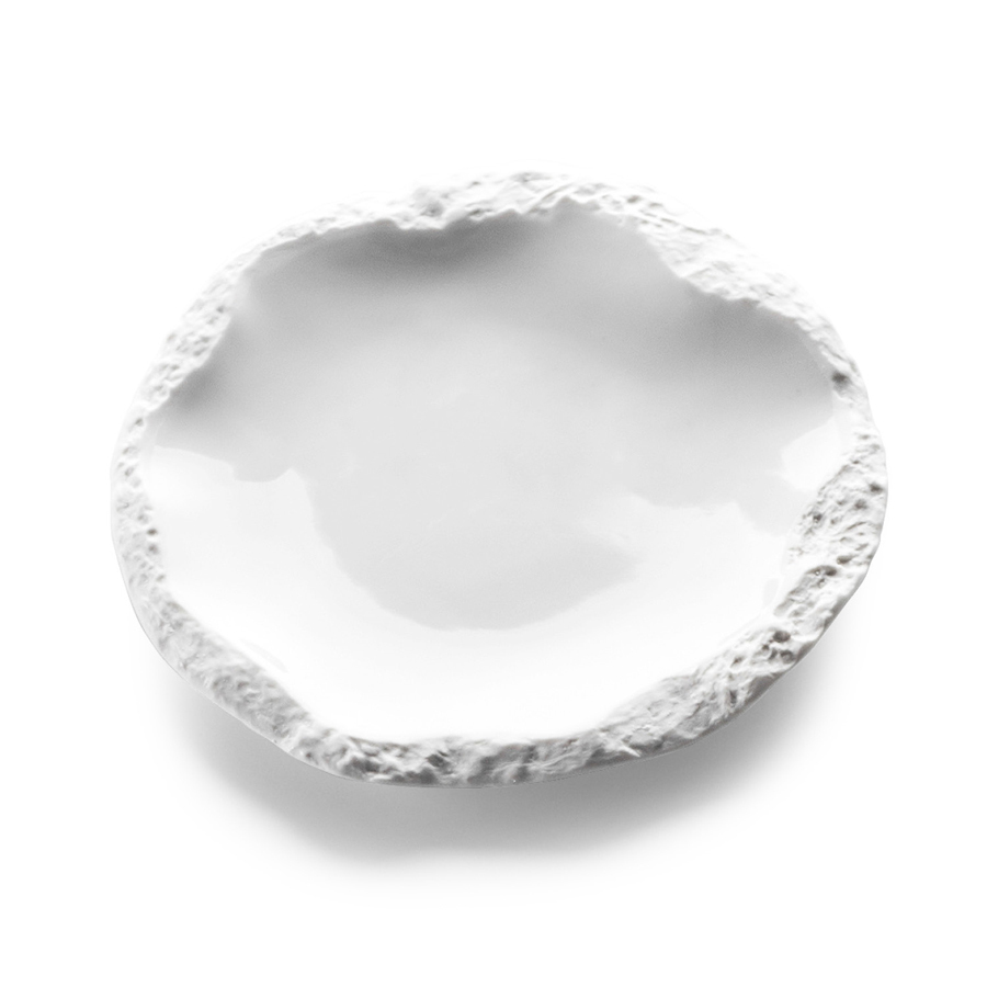 Pordamsa Roca Porcelain Gloss/Matte White Round Plate 17cm