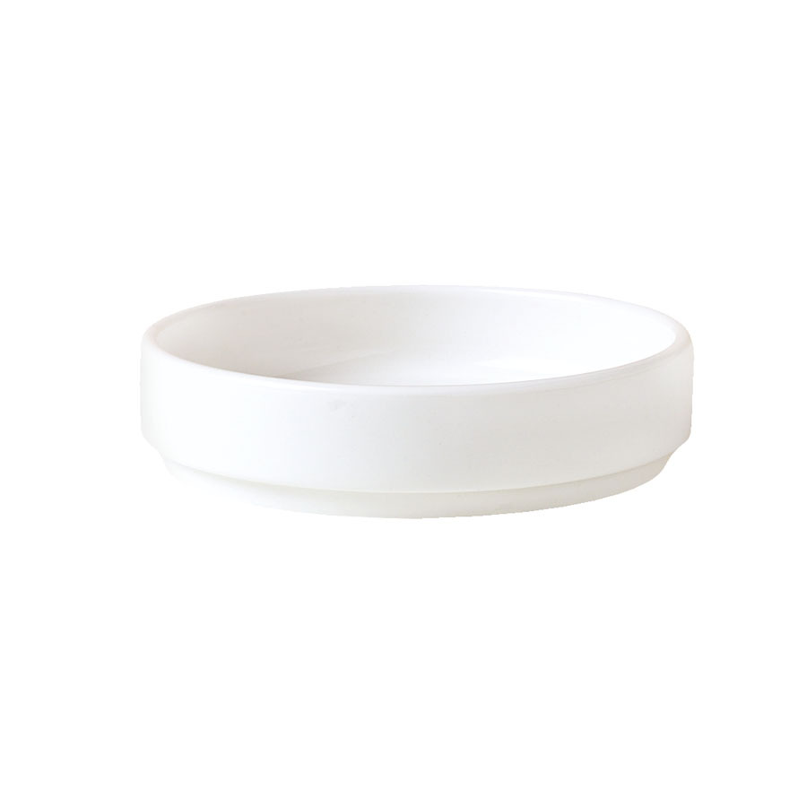 Steelite Monaco Vitrified Porcelain White Round Trays Stackable 7.5cm
