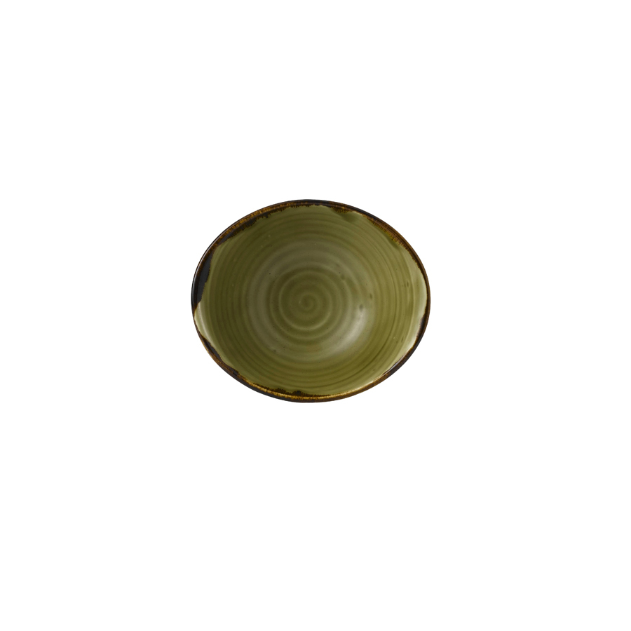 Dudson Harvest Vitrified Porcelain Green Oval Deep Bowl 19.9x16.8cm 51cl 18oz