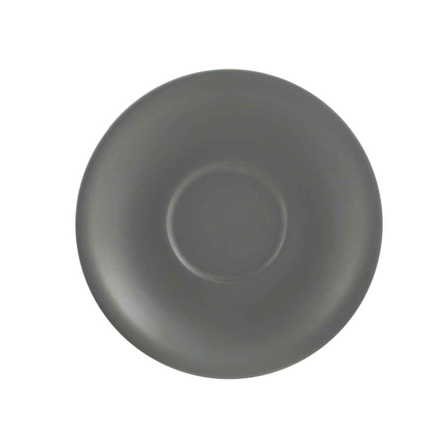 Genware Coloured Beverage Porcelain Matte Grey Round Saucer 16cm
