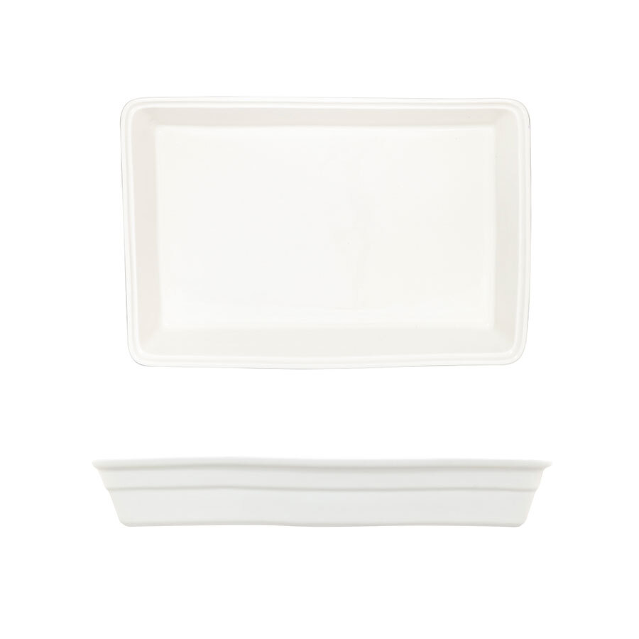 Crème Galerie Vitrified Porcelain White Oblong Baking Dish 39x25.5cm