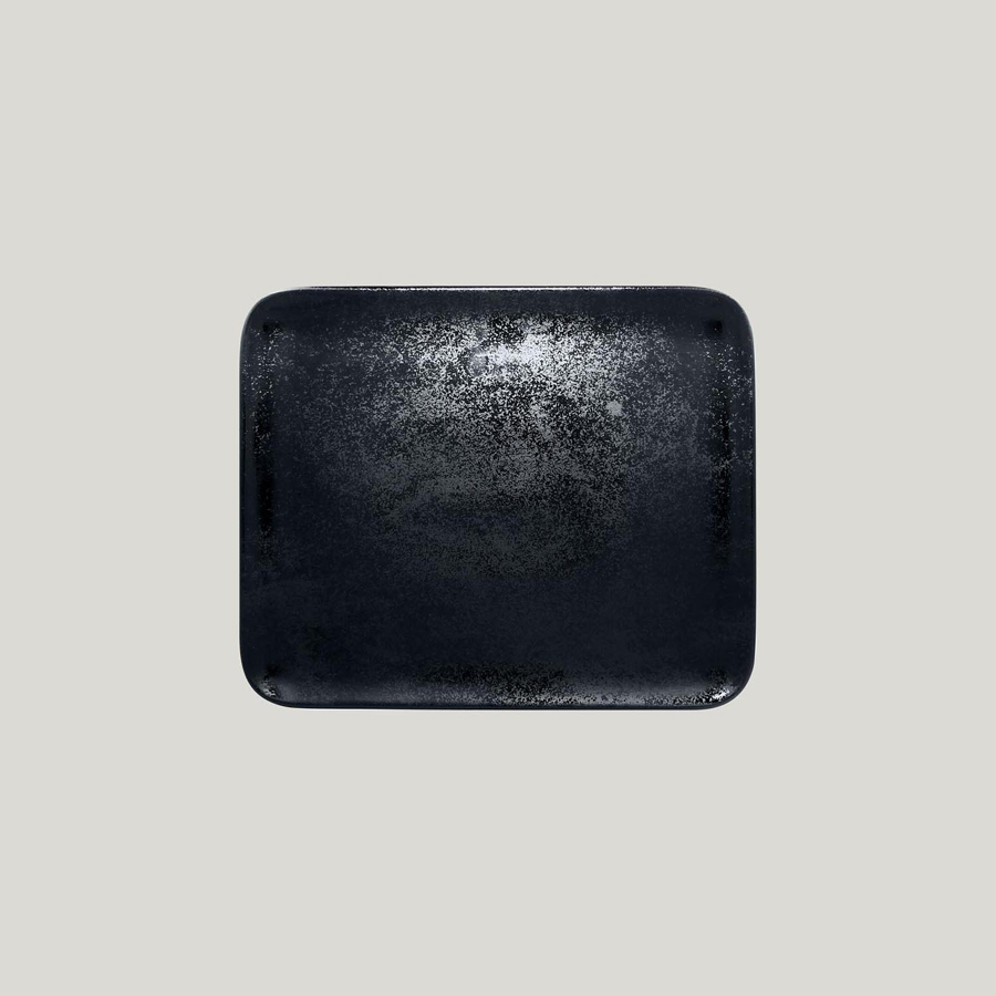 Rak Karbon Vitrified Porcelain Black Rectangular Plate 33x27x1.7cm