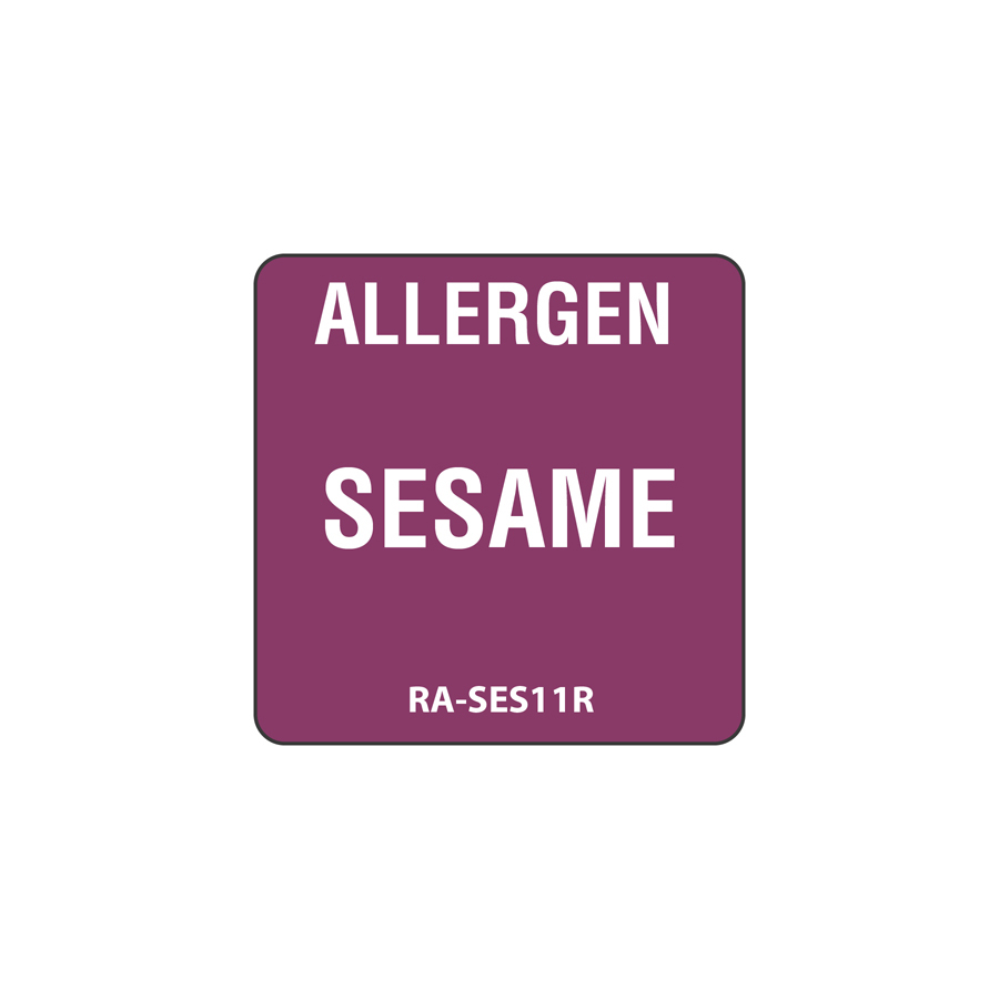 Sesame Allergen Label Purple 2.5x2.5cm