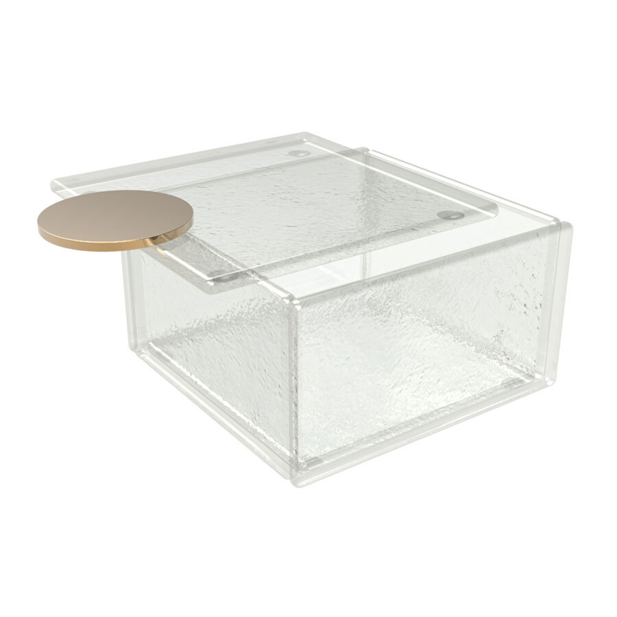 My Glass Studio Bento Dinner Plates Clear Transparent Square Box With Lid 11x6.5cm