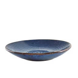 Genware Terra Porcelain Aqua Blue Organic Round Coupe Bowl 26.5cm