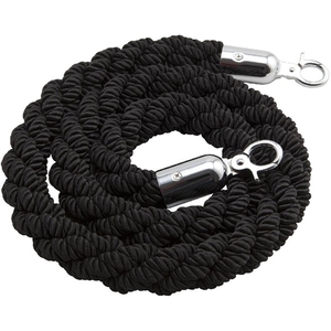 GenWare Barrier Rope Black with Chrome Fittings 1.5m