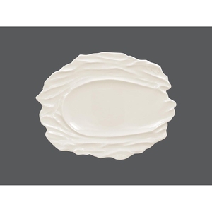 Rak Sketches Vitrified Porcelain White Embossed Flat Plate 28cm