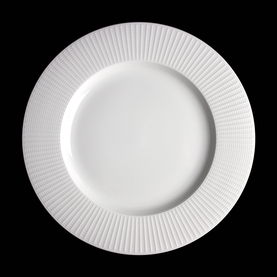 Steelite Willow Vitrified Porcelain White Round Large Well Gourmet Plate 28.5cm 11 1/4 Inch