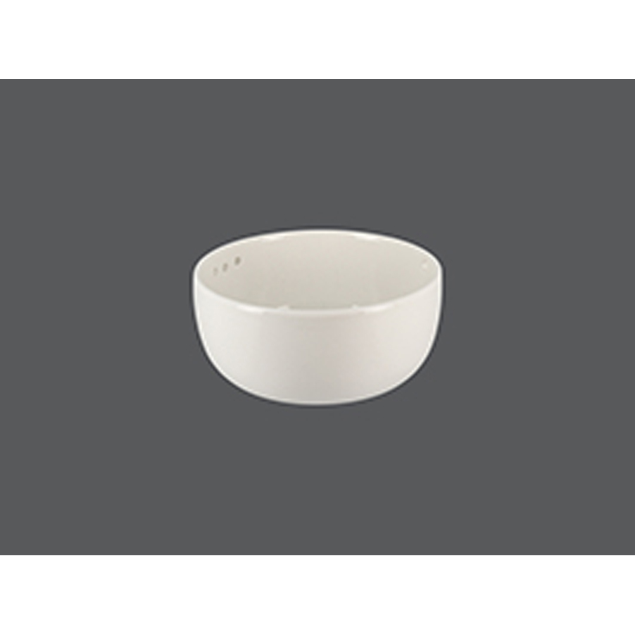 Rak Sketches Vitrified Porcelain White Round Bowl With Side Holes 13cm
