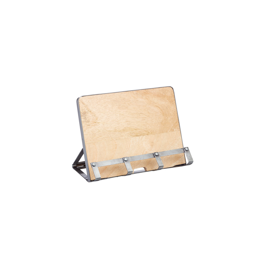 Metal / Wooden Cookbook Stand & Tablet Holder
