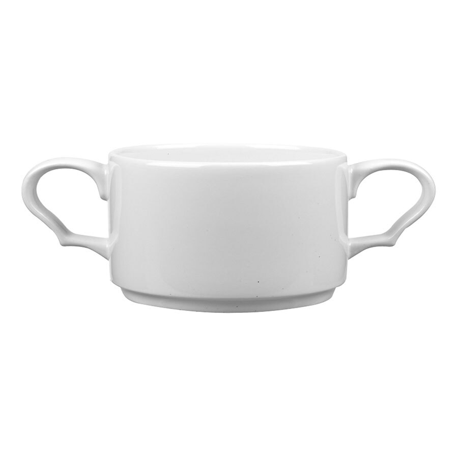 Churchill Art De Cuisine Future Care Porcelain White Double Handled Consomme Bowl 40cl