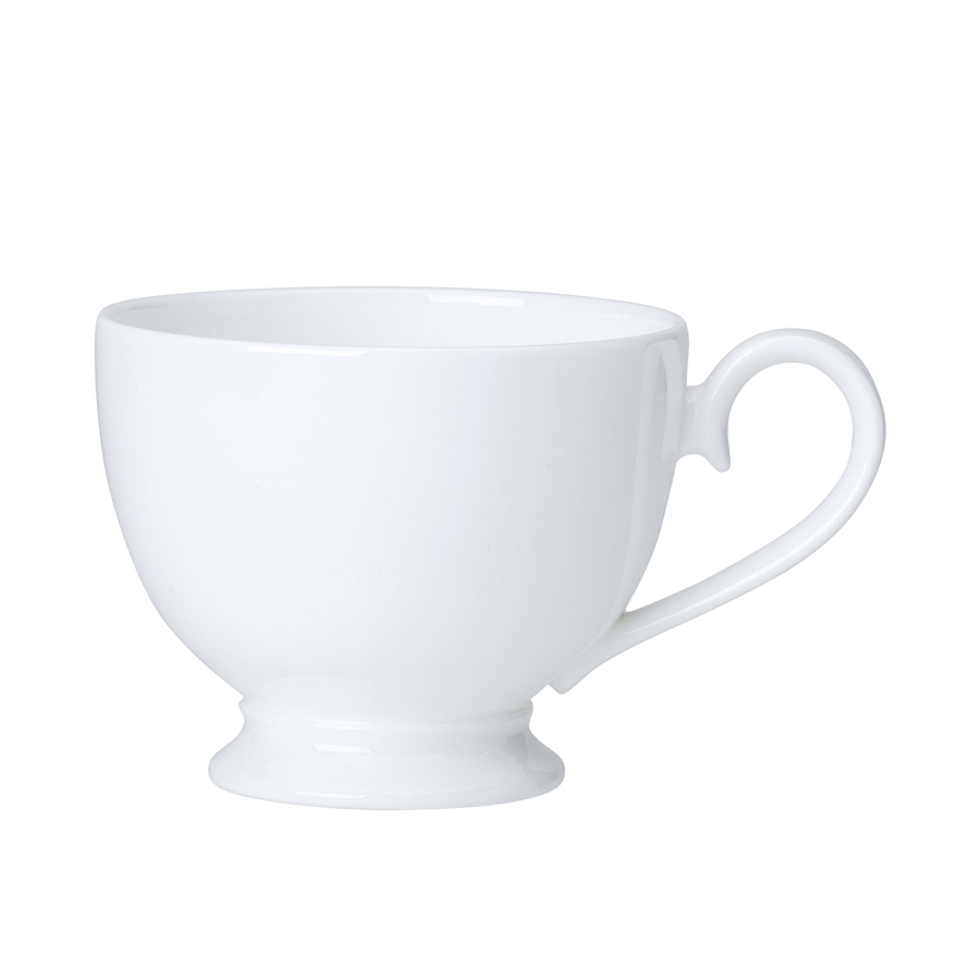 William Edwards Classic White Bone China Footed Teacup 22cl 8oz