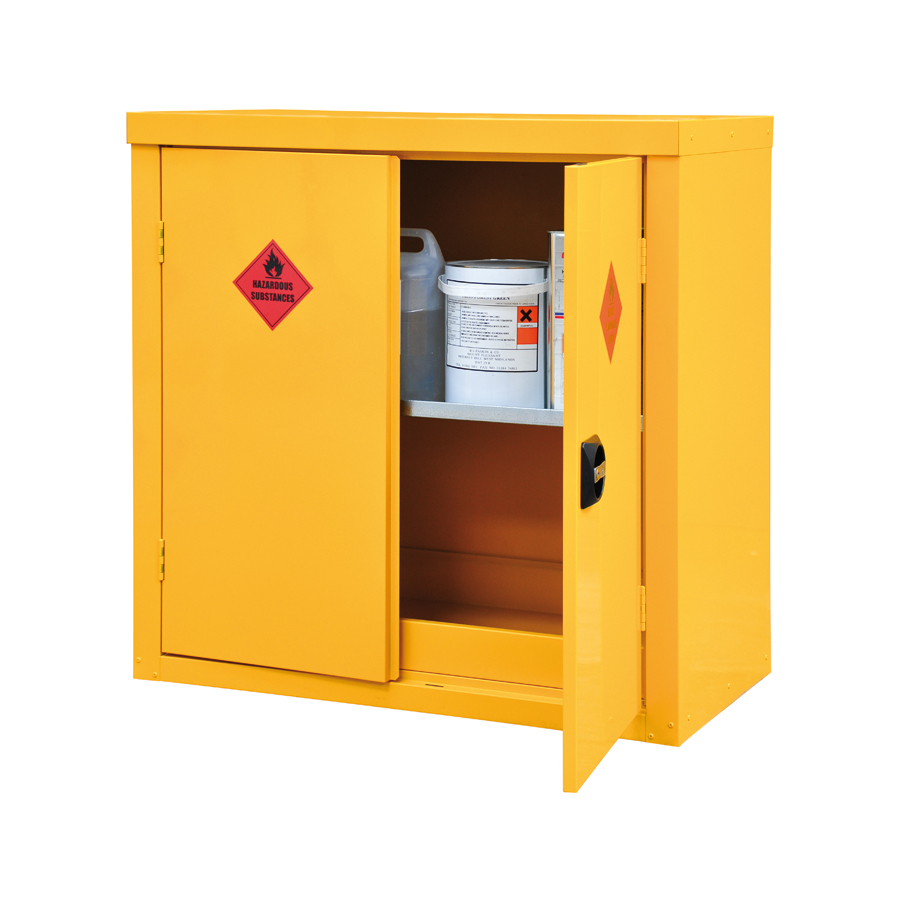Hazardous Storage Cupboard - 2 Doors, 1 Shelf - 900 x 460 x 900mm