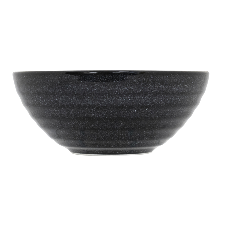 Artisan Granite Vitrified Fine China Black Round Side Bowl 16cm