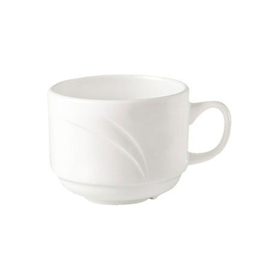 Steelite Alvo Vitrified Porcelain White Stackable Cup 21.25cl