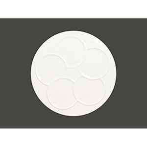 Rak Suggestions Create Vitrified Porcelain White Round Plate With 5 Zones 30cm
