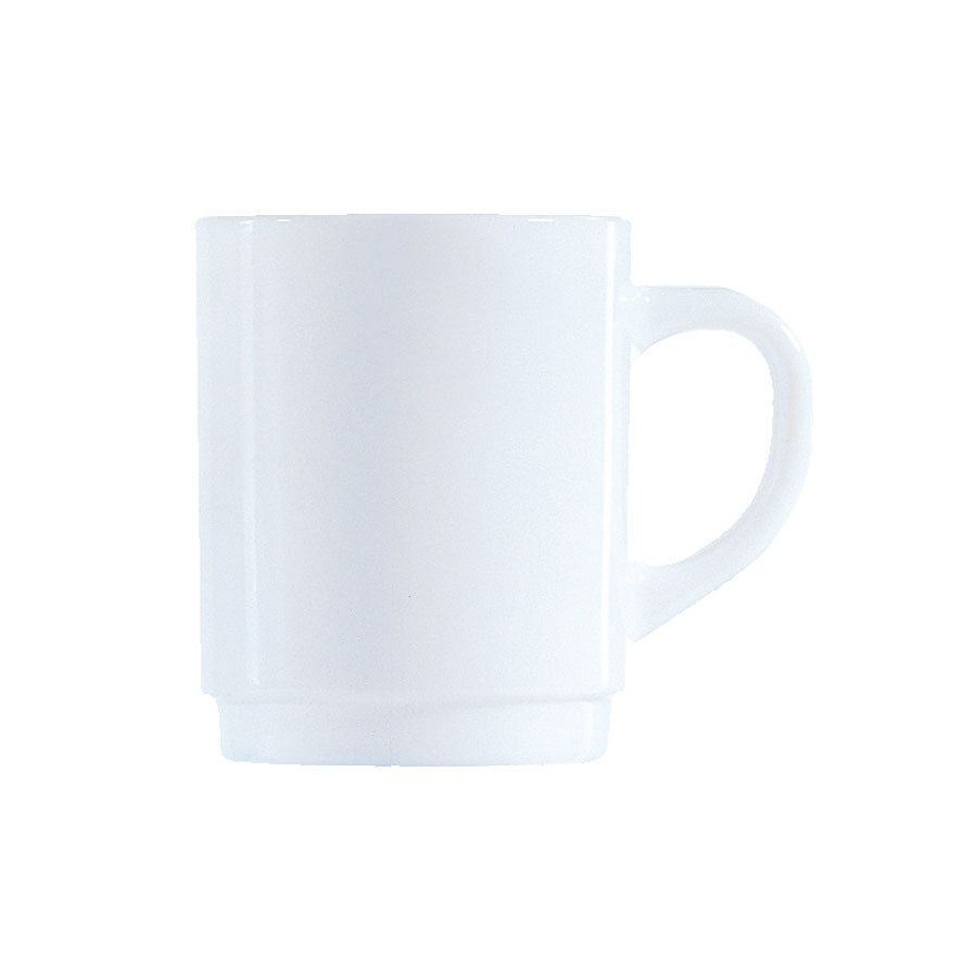 Plain White Opalware Mug Glass 28cl