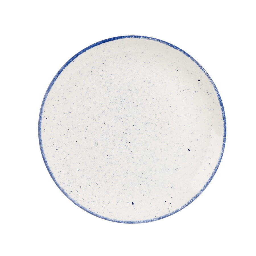 Churchill Stonecast Hints Vitrified Porcelain Indigo Blue Round Coupe Plate 26cm