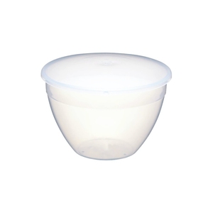 KitchenCraft White Polypropylene Round Pudding Basin With Lid 15cm 1.1 Litre