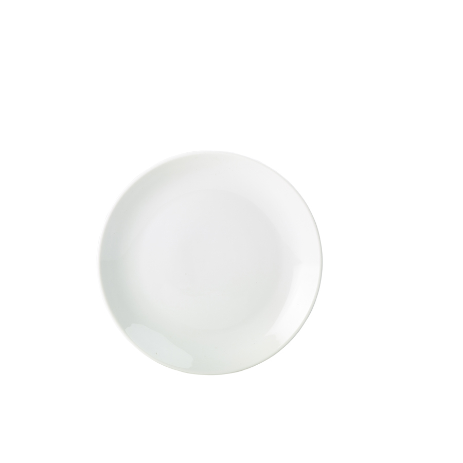 Genware Porcelain White Round Coupe Plate 24cm