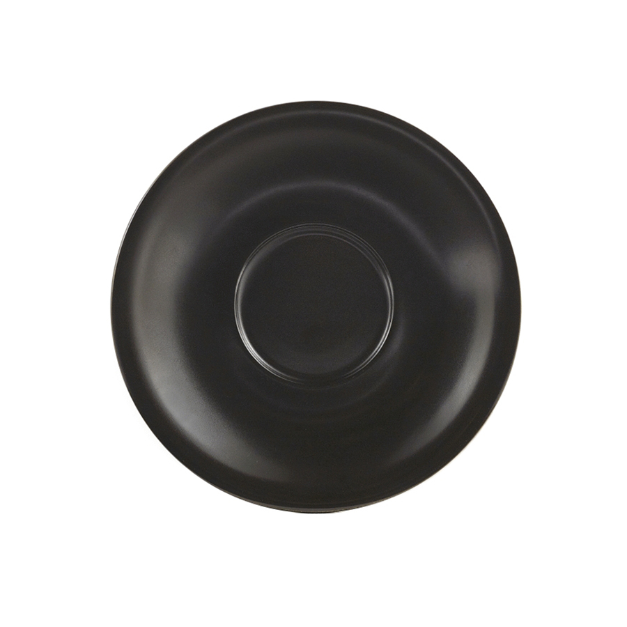 Genware Coloured Beverage Porcelain Matte Black Round Saucer 13.5cm
