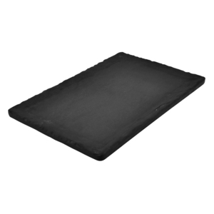 Black Melamine Stone Effect Platter 300x200x15mm