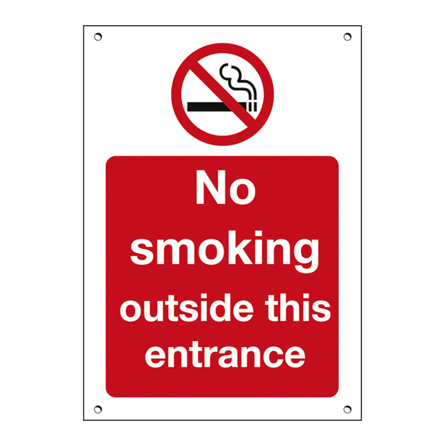 Mileta Exterior Sign 3mm Foamboard  - No Smoking Outside This Entrance 15x20cm