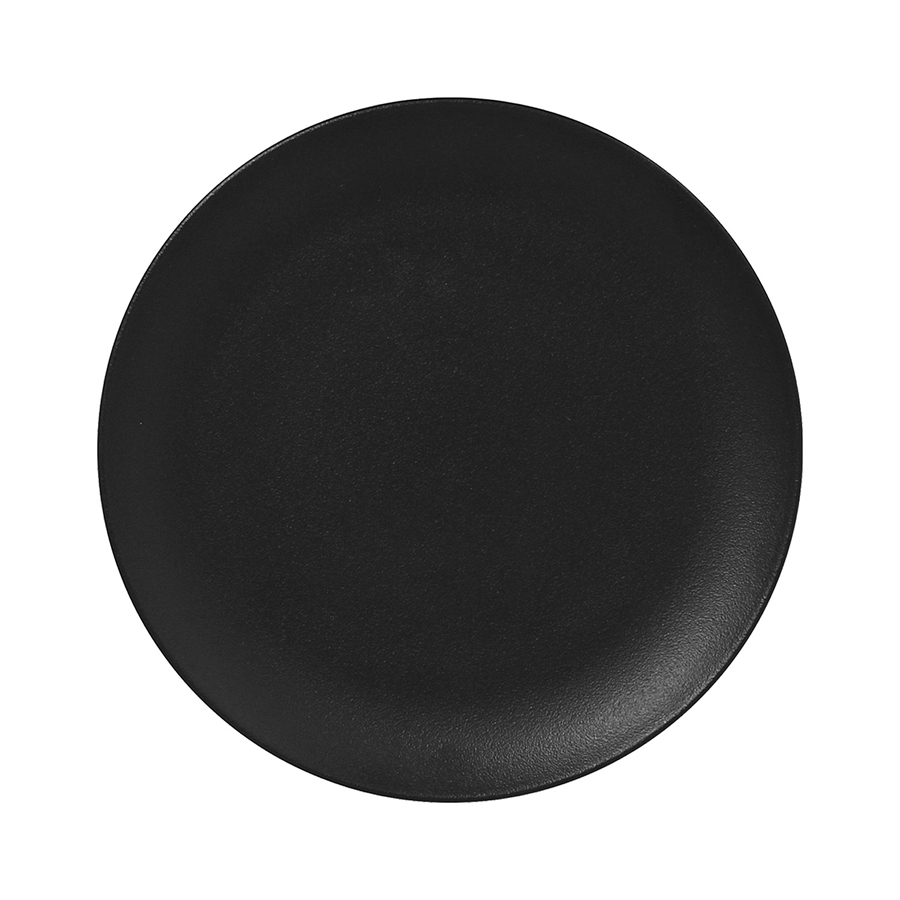 Rak Neofusion Vitrified Porcelain Black Round Flat Coupe Plate 27cm