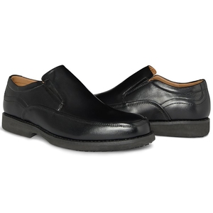 Anvil Michigan Black Leather Mens Slip On Shoe - Slip Resistant