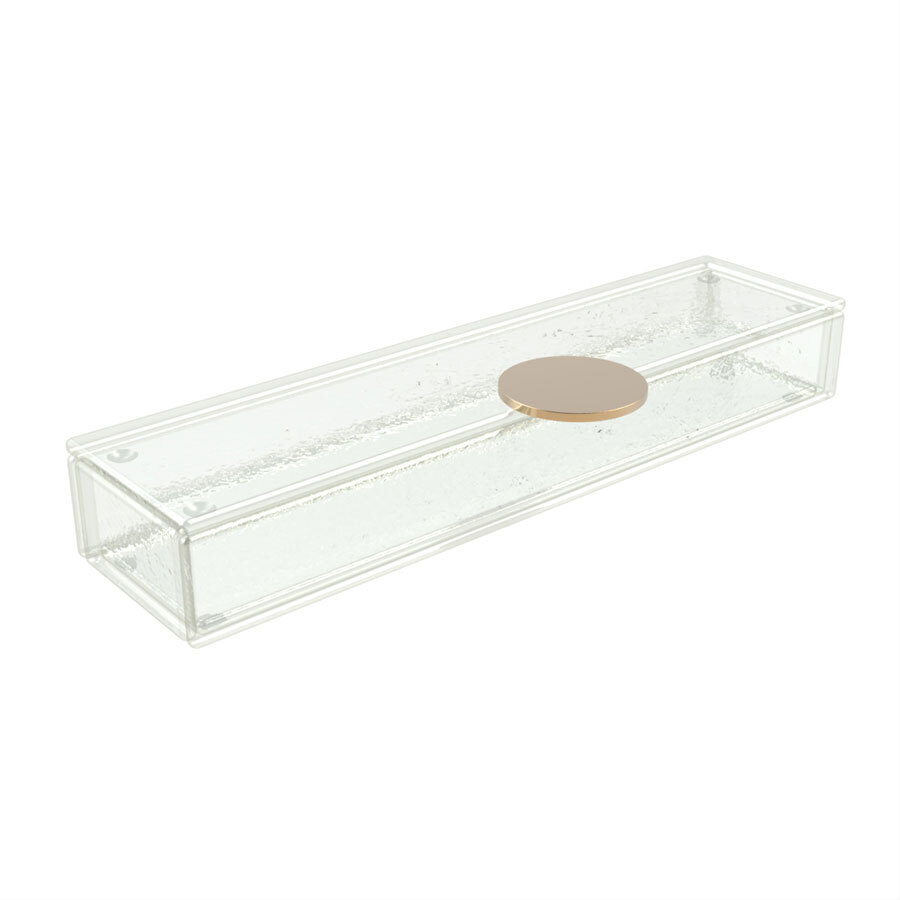 My Glass Studio Bento Dinner Plates Clear Transparent Rectangular Box With Lid 28x7x4cm