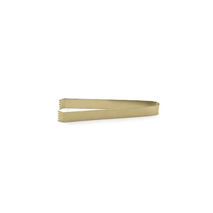 FOH Matte Brass Brushed Stainless Steel Tongs 7in