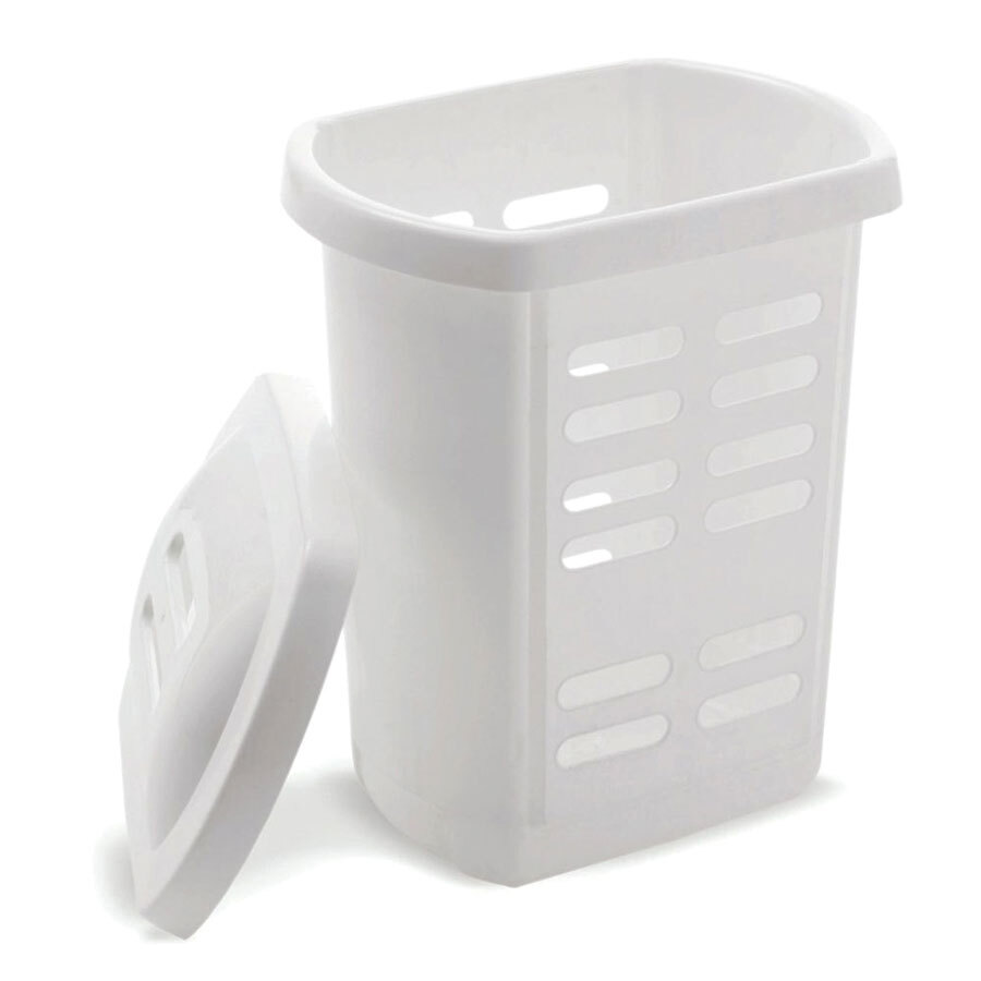 Addis Laundry Hamper White Plastic 60ltr L35 x W49 x H61cm