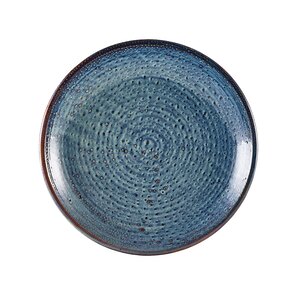 Genware Terra Porcelain Aqua Blue Round Deep Coupe Plate 21cm
