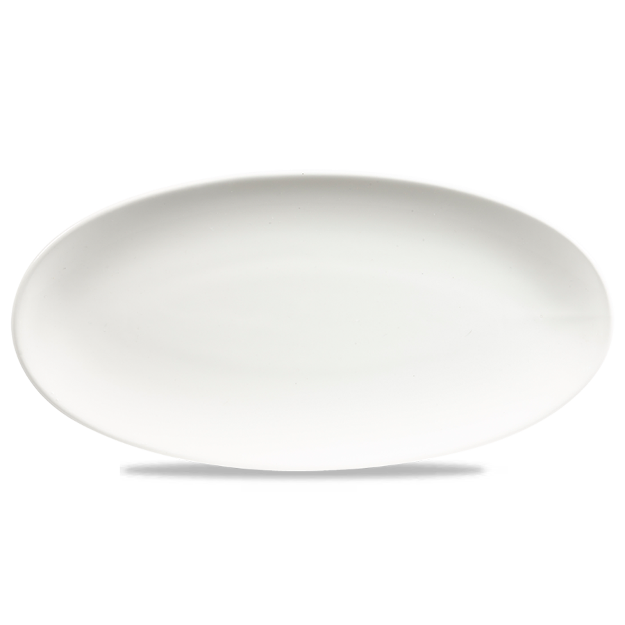 Churchill Chefs Plates Vitrified Porcelain White Oval Plate 34.7x17.3cm