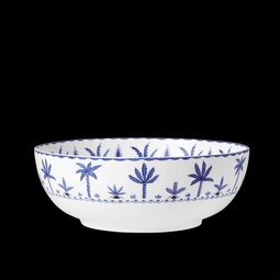 William Edwards Sultan's Garden Blue Bone China Round Bowl 23cm