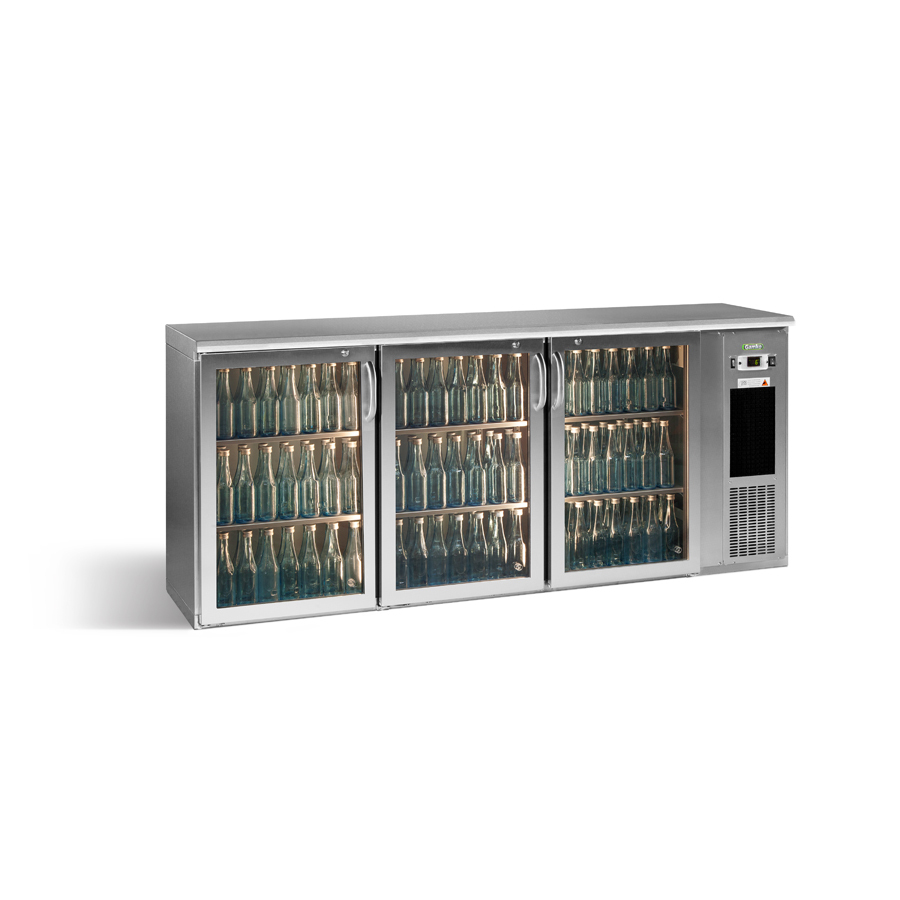 Gamko E3/222GMUCS Doors Bottle Cooler - 3 Glass Doors - Stainless Steel