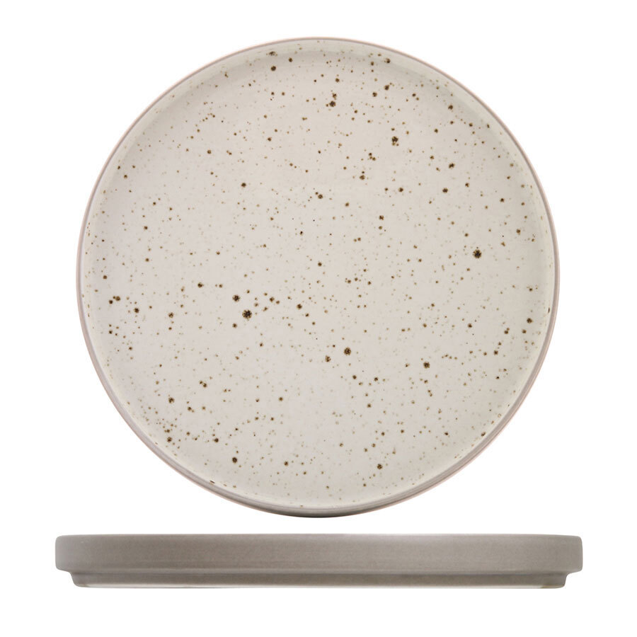 Artisan Cove Vitrified Stoneware Cream Round Stacking Plate 20cm