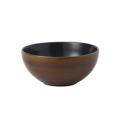 Churchill Bit On The Side Vitrified Porcelain Round Cinnamon Brown Two Tone Noodle Bowl 42Oz