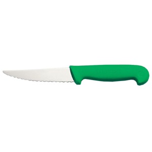 Prepara Vegetable Serrated Knife 4in Stainless Steel Blade Green Handle