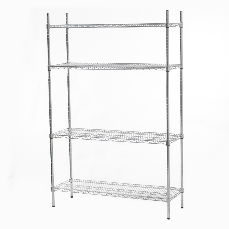 Connecta Chrome Wire Shelves 4 Tier 900mm x 400mm