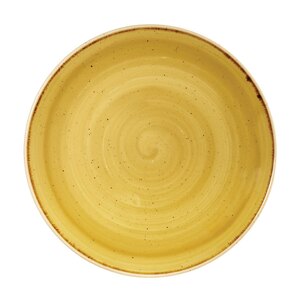 Churchill Stonecast Vitrified Porcelain Mustard Seed Yellow Round Coupe Plate 26cm
