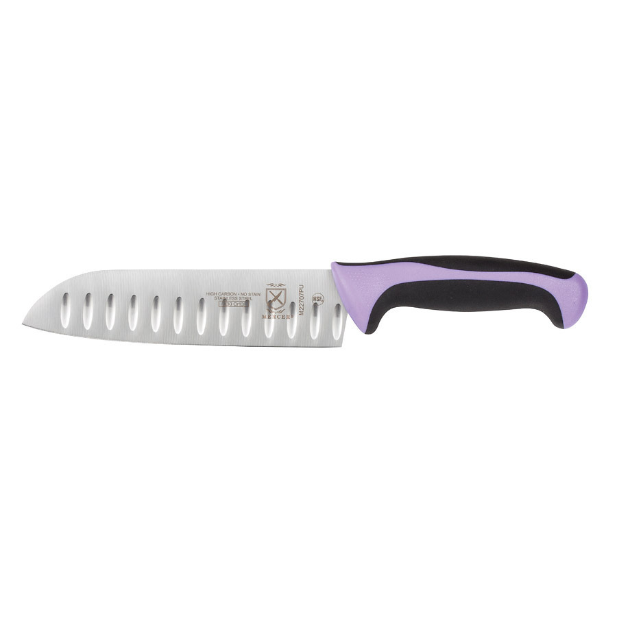 Mercer Millennia Colors® Santoku Knife Granton Edge 7in Purple With Santoprene® Handle