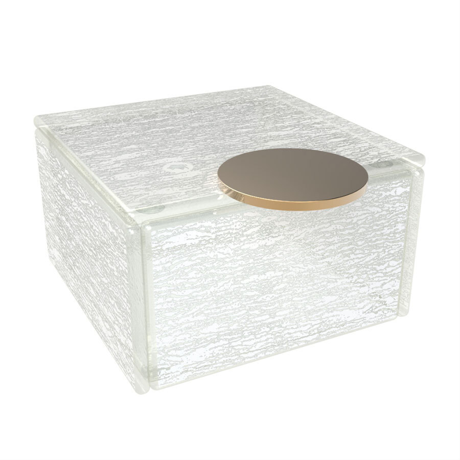 Glass Studio White Square Box With Lid 11 x 11 x 6.5cm