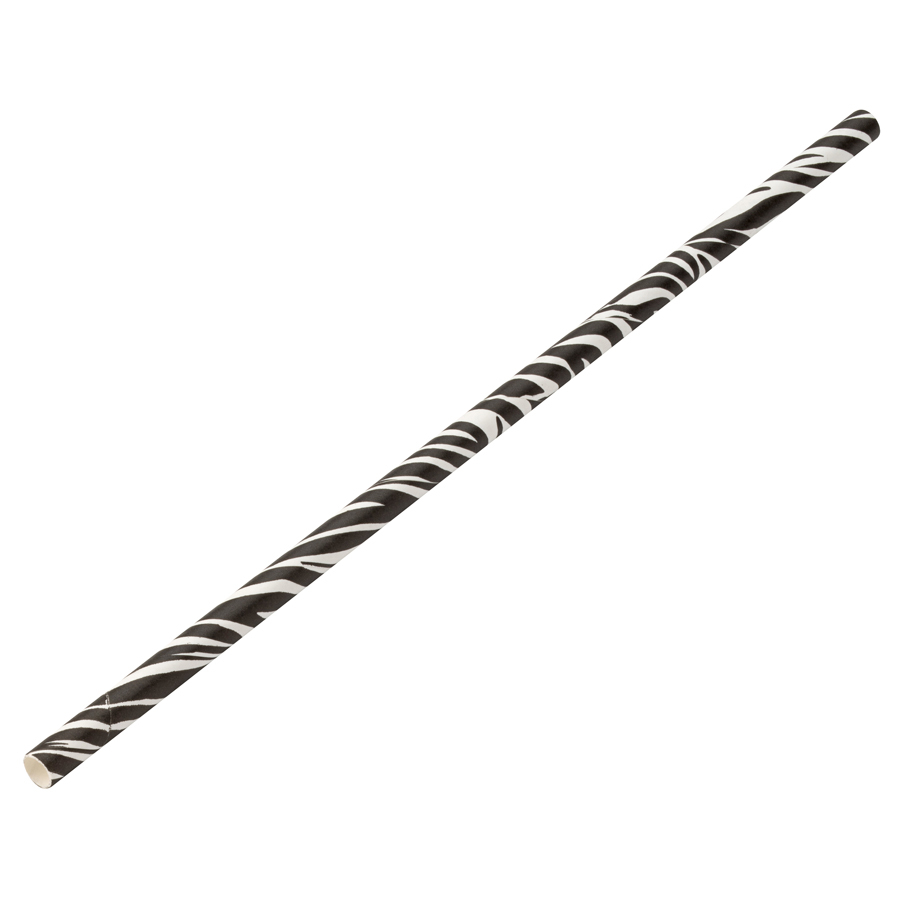 Paper Zebra Straw 8 Inch 20cm Box of 250
