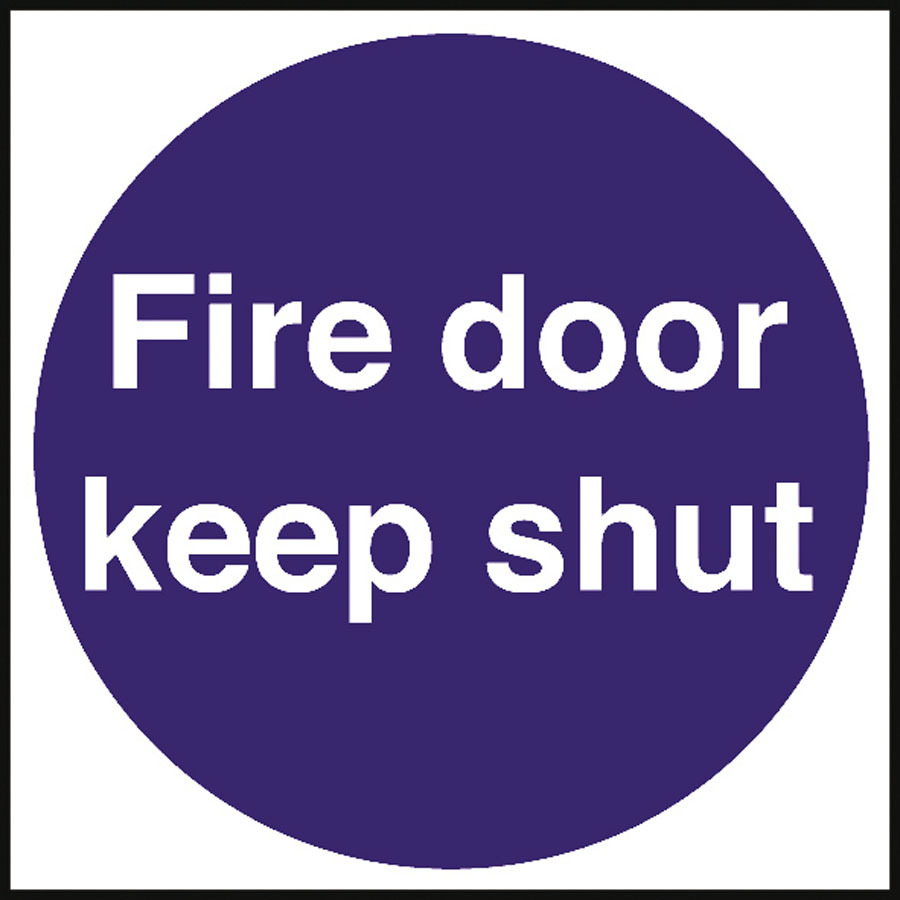 Mileta Safety Sign Self Adhesive Vinyl - Fire Door Keep Shut 10 x 10cm
