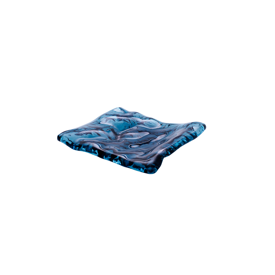 Pordamsa Mar Glass Blue Rectangular Tray 15x14cm