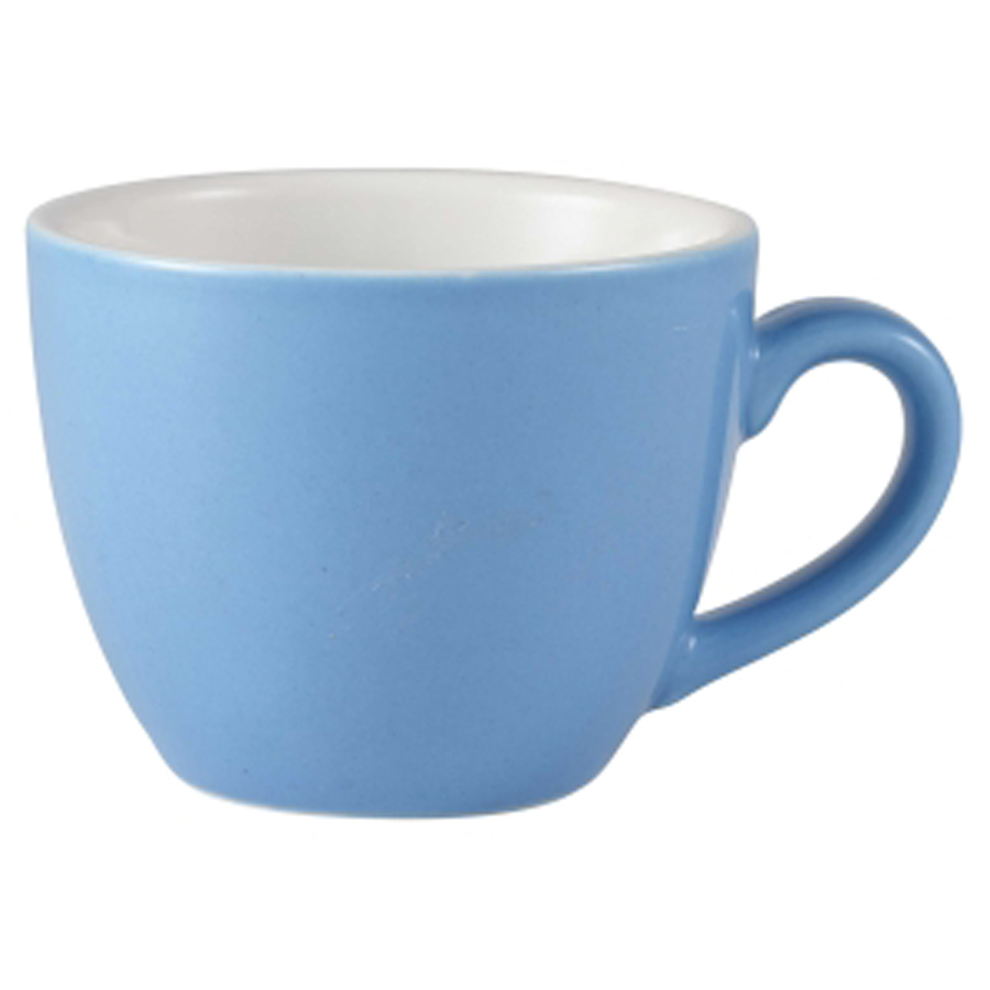 Genware Coloured Beverage Porcelain Blue Bowl Shaped Cup 9cl 3oz