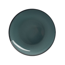 Astera Javiel Vitrified Porcelain Velvet Teal Round Coupe Plate 28cm