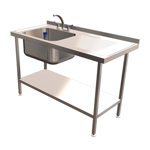 Quick Service Single 79L Sink - Right-Hand Drainer - 1400 x 650mm