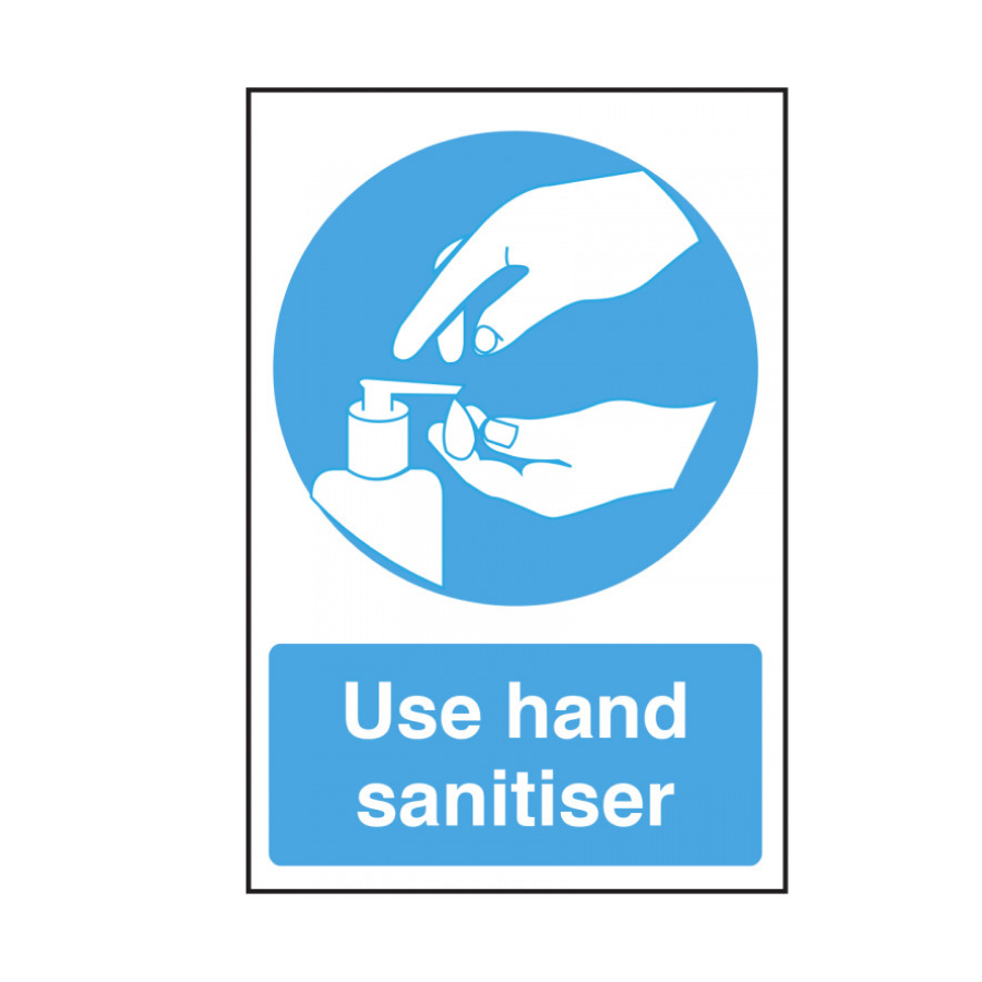 Mileta Safety Sign - Use Hand Sanitiser Vinyl Sign 300x200mm